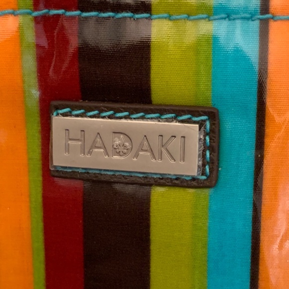 Cosmetic / Makeup bag HADAKI Scoop Pod Case Striped Vinyl New but vintage look - Picture 2 of 9